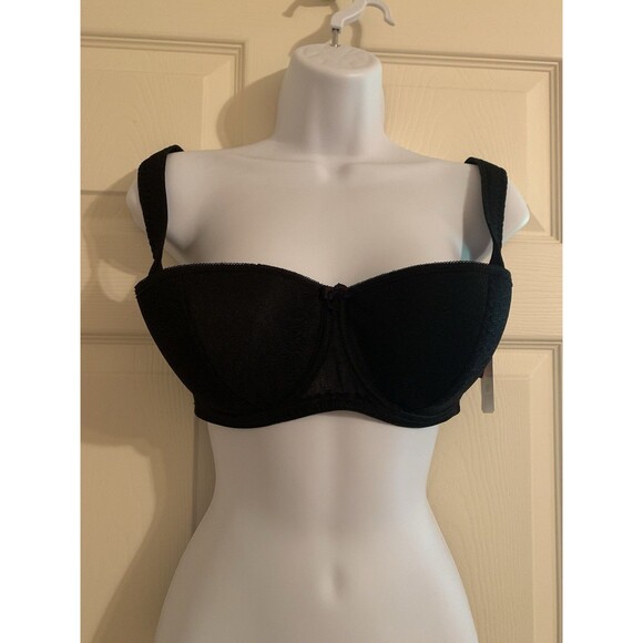 Rosme Lingerie Black Balconette Bra Size 38DD Model 860-2 Grand Collection New - Picture 1 of 4